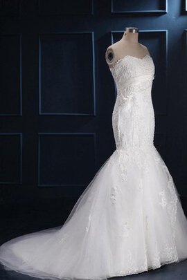 Abito da Sposa con Applique in Paillette in Tulle in Raso con Perline