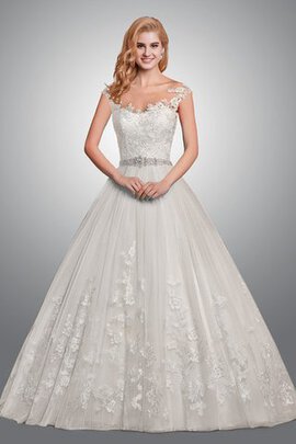 Abito da Sposa Shiena Sheer Pudica A Terra Lunghi con Perline