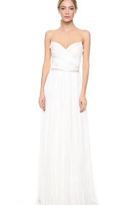 Abito da Sposa con Nastro in Chiffon Cuore con Criss-cross Lunghi