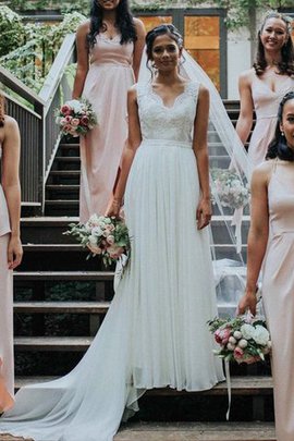 Abito da sposa principessa singolo in pizzo con piega con ricamo semplice