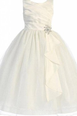 Abito da Cerimonia Bambini A Terra Ball Gown in Taffeta in Tulle Naturale