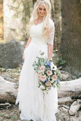 Abito da Sposa Formale E Informale Senza Maniche V-Scollo Favola Originale