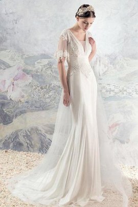 Abito da Sposa Lusso Allacciato Tubino V-Scollo in Tulle