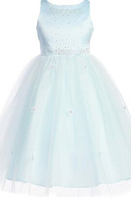 Abito da Cerimonia Bambini con Applique A Terra in Tulle Alla Caviglia Ball Gown