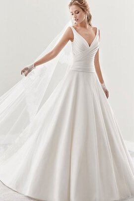 Abito da Sposa A-Line Sogno Coda A Strascico Corto V-Scollo Senza Maniche