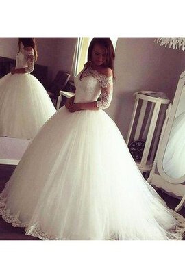 Abito da Sposa Lusso Cerniera Medievale in Pizzo in Tulle