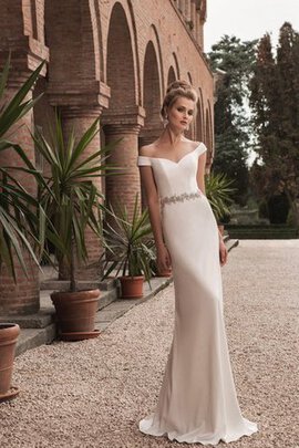 Abito da Sposa Lunghi Semplice V-Scollo Cerniera Alla Caviglia