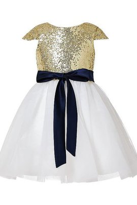 Abito da Cerimonia Bambini in Tulle Mini Principessa A-Line decorato