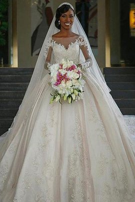 Abito da sposa largo pudica shiena sheer dolce medievale a chiesa