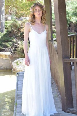 Abito da Sposa Semplice Conotta Schiena Nuda A Terra in Chiffon