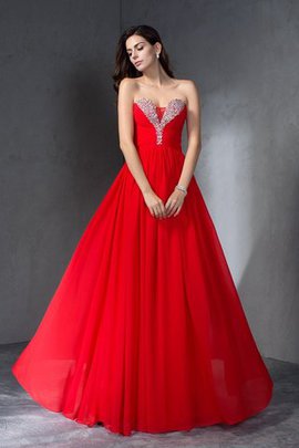 Abito da Sera in Chiffon con Perline Lunghi Principessa Cuore