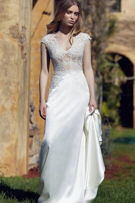 Abito da Sposa Lunghi V-Scollo A Terra Seducente Tubino