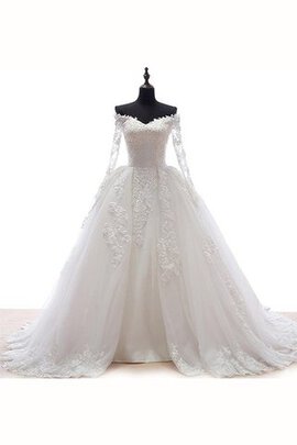 Abito da Sposa in Organza in Pizzo in Pizzo Naturale in Tulle