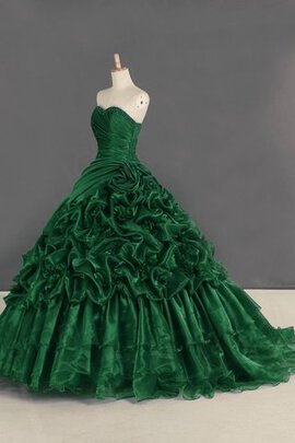 Abito quinceanera spazzola treno con fiore conservatore colorato speciale allacciato