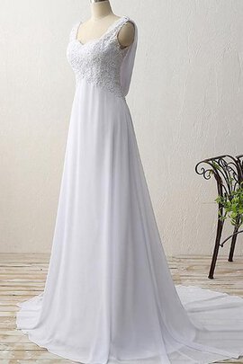 Abito da Sposa con Festone in Chiffon a Riva Spazzola Treno A-Line