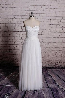 Abito da Sposa Cuore con Piega A-Line in Tulle Naturale