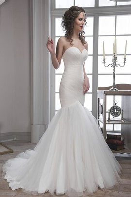 Abito da Sposa Schiena Nuda Naturale A Terra in Tulle con Criss-cross