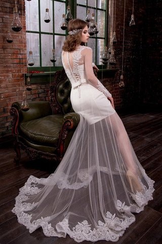 Abito da Sposa A Terra Tondo con Applique Formale E Informale Tubino