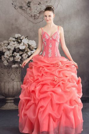 Abito Quinceanera Radiosa con Increspature con Applique Conotta