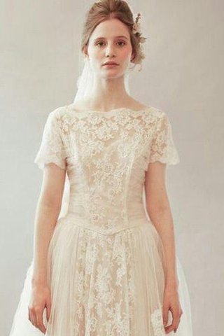 Abito da Sposa Largo Retro con Applique Cerniera Tondo