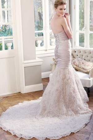 Abito da Sposa con Criss-cross Naturale Allacciato Tubino Cuore