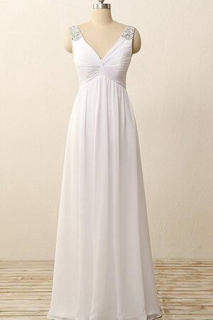 Abito da Sposa All Aperto in Chiffon V-Scollo Largo Bretelle Originale