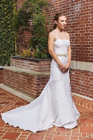 Abito da Sposa in Raso Cerniera Senza Strap Naturale Moderno