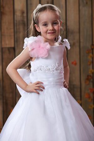 Abito da Cerimonia Bambini A-Line con Piega con Applique con Fiore