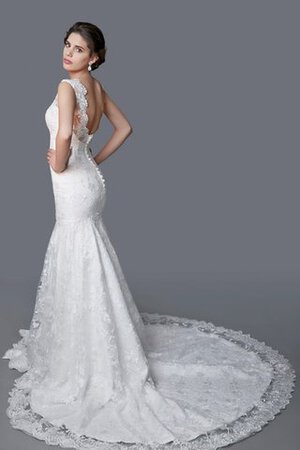 Abito da Sposa Lunghi con Perline in Pizzo Cuore in Tulle