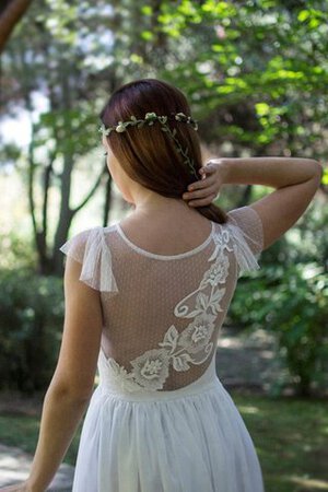 Abito da Sposa decorato con Fiore A-Line A Terra Largo