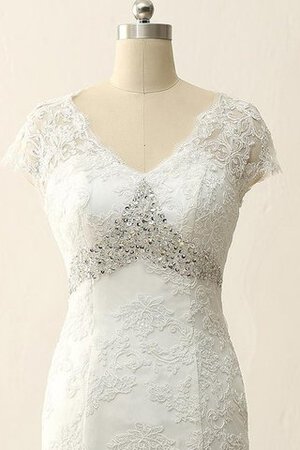 Abito da Sposa A Terra Originale con Perline Lunghi Cappellino