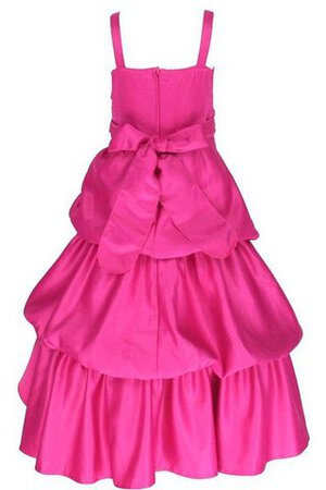 Abito da Cerimonia Bambini in Taffeta con Increspato A Terra A-Line Cerniera