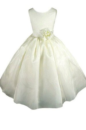 Abito da Cerimonia Bambini Tondo in Taffeta Alta Vita Cerniera con Fiore