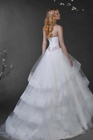 Abito da Sposa Lunghi Senza Maniche con Perline in Tulle A Terra