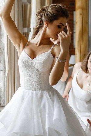 Abito da Sposa Sexy Lusso Senza Maniche in Pizzo con Seghettato