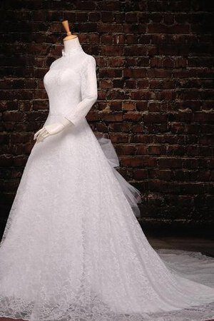 Abito da Sposa A-Line con Maniche Lunghe Sotto Ginocchio in Paillette in Pizzo