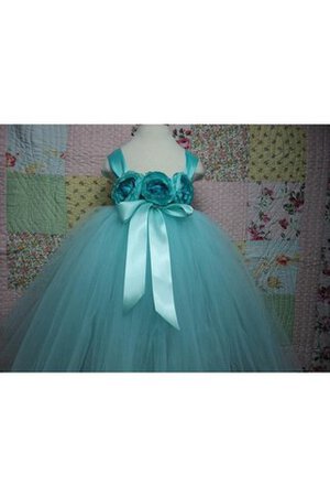 Abito da Cerimonia Bambini con Piega con Fusciacca con Increspature con Fiore Ball Gown