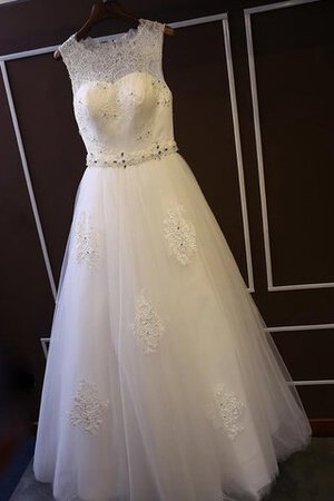 Abito da Sposa Senza Maniche A-Line in Tulle in Pizzo Stravagante