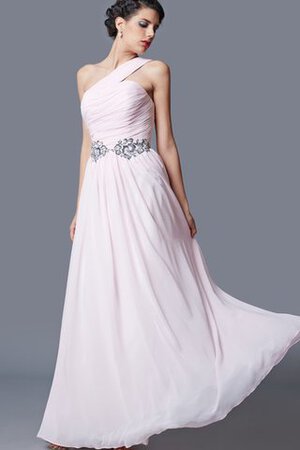 Abito da sera con Cristino Monospalla in Chiffon Cerniera Naturale