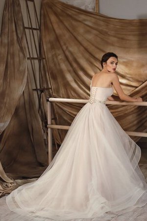 Abito da Sposa Coda A Strascico Corto A Terra Naturale in Chiffon con Increspato