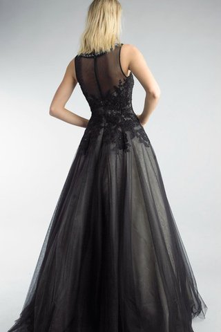 Abito Da Ballo Lupetto con Applique in Tulle con Perline A-Line