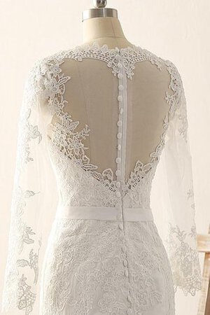 Abito da Sposa a Riva V-Scollo con Maniche Lunghe con Perline Elegante