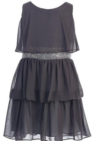 Abito da Cerimonia Bambini in Chiffon Alta Vita con Paillette Cerniera A-Line