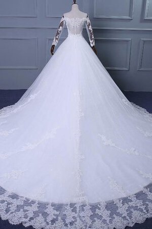 Abito da Sposa Monospalla con Applique Stravagante in Tulle Fuori dalla spalla