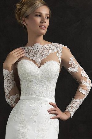 Abito da Sposa con Applique in Pizzo Schiena Nuda Lusso Semplice