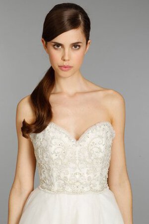 Abito da Sposa Senza Maniche Ball Gown in Tulle Naturale Spazzola Treno