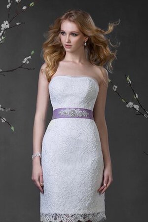 Abito da Sposa Senza Strap in Pizzo Mini in Pizzo Allacciato