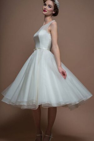 Abito da Sposa in Organza con Bottone A-Line Formale E Informale Largo