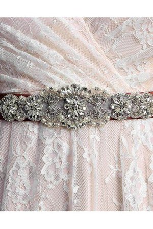 Abito da Sposa con Manica Corte Formale E Informale A-Line con Perline Cerniera