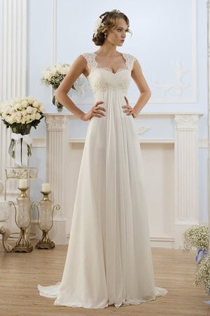 Abito da Sposa in Chiffon Semplice A-Line Cappellino Buco Della Serratura Schiena